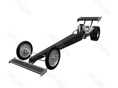 Dragster isolated front view 01