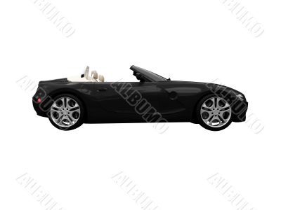 isolated black car side view