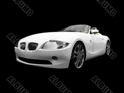 isolated white car front view 01