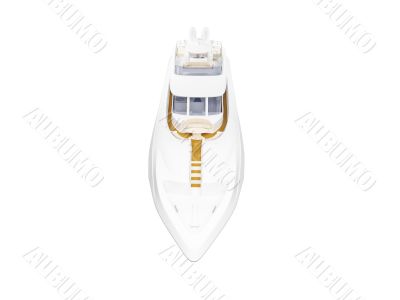 Big yacht isolated front view