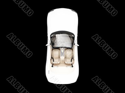 isolated white car top view