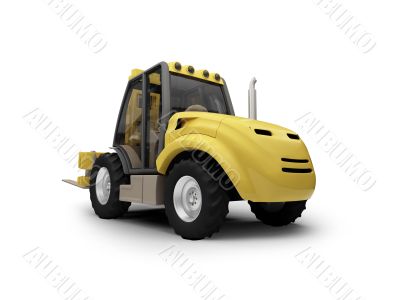 BigFork isolated heavy machine back view 01