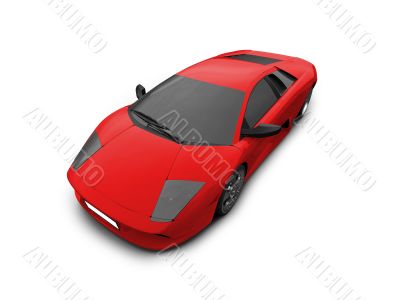 Ferrari isolated red front view