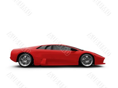 Ferrari isolated red side view