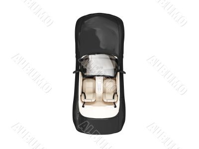 isolated black car topt view