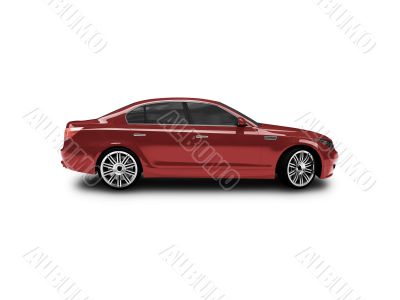 isolated red car side view