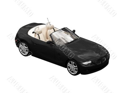 isolated black car front view 04