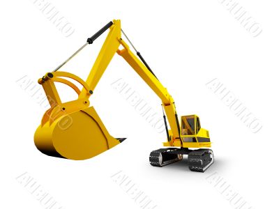 isolated heavy machine front view 03