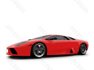 Ferrari isolated red front view