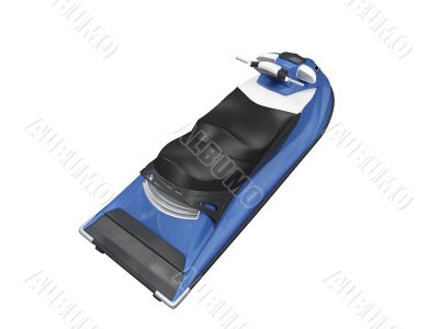 Jetski blue isolated back view