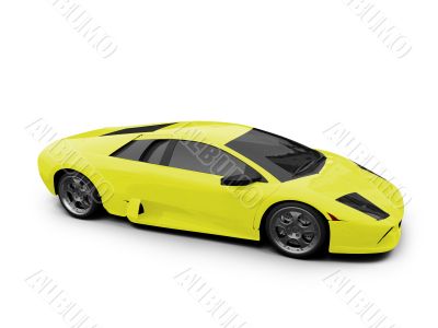 Ferrari isolated yellow front view