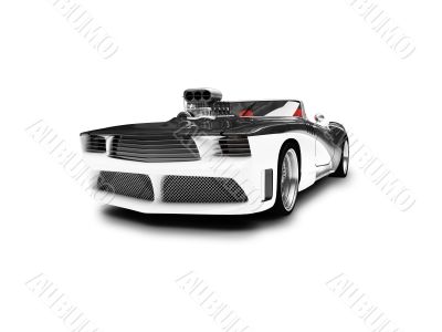 isolated black car front view 01