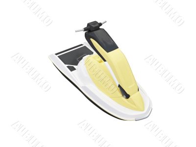 Jetski isolated front view