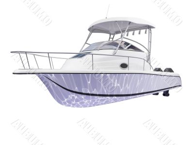 Fish Boat isolated back view