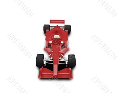 isolated red speed car front view
