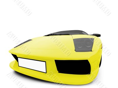 Ferrari isolated yellow front view