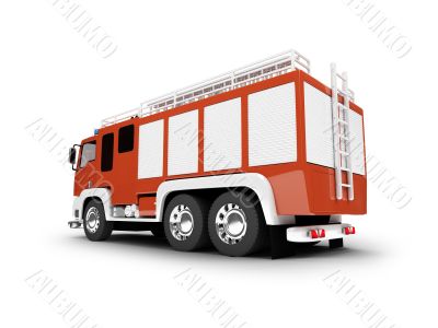 Firetruck isolated back view