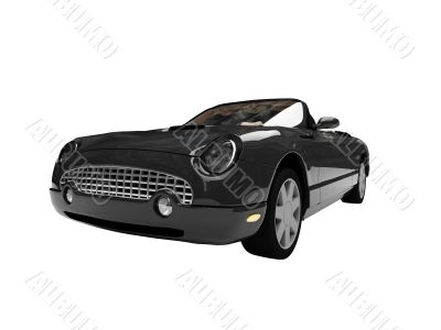 isolated black car front view 01