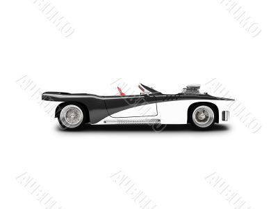 isolated black car side view