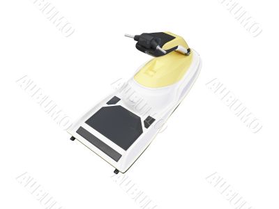 Jetski isolated back view