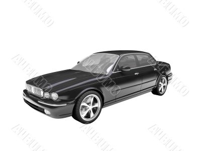 isolated black car front view 03