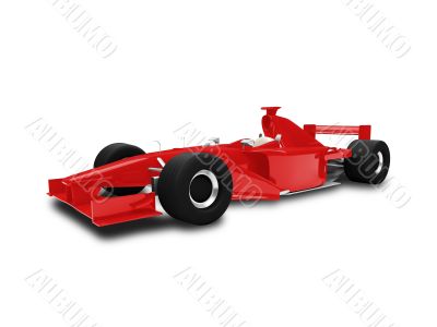 isolated red speed car front view