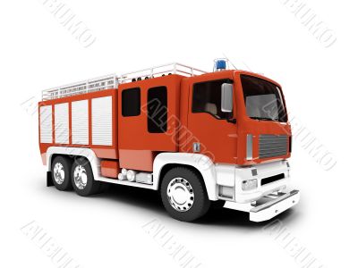 Firetruck isolated front view