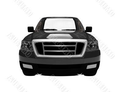 FordF150 isolated black car front view 03