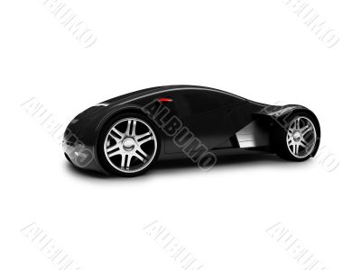 isolated black super car front view 02