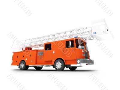 Firetruck long isolated front view