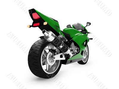 isolated motorcycle back view 02