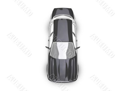 isolated black car top view