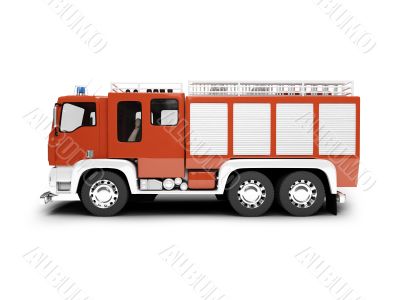Firetruck isolated side view