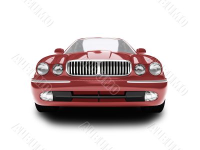 isolated red car front view
