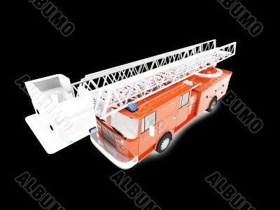 Firetruck long isolated front view