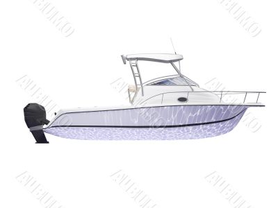 Fish Boat isolated side view