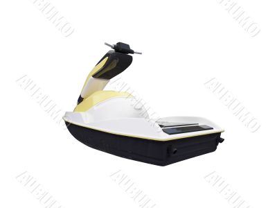Jetski isolated back view