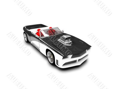 isolated black car front view 03