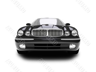 isolated black car front view 01