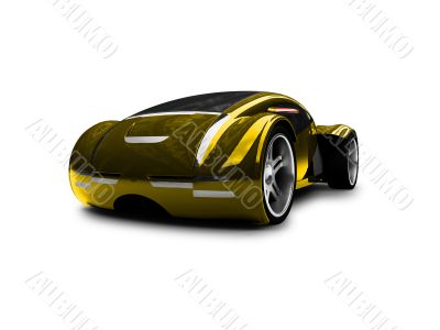 isolated gold super car front view 01