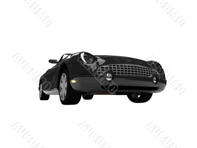 isolated black car front view 04