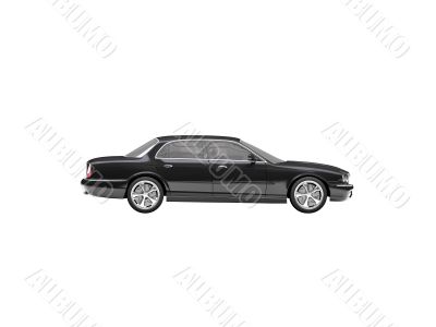 isolated black car side view