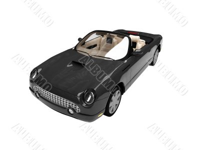 isolated black car front view 02