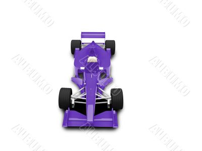 isolated blue speed car front view