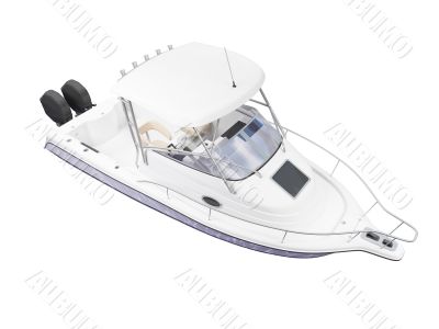 Fish Boat isolated back view