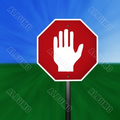 Graphic Warning Hand Sign