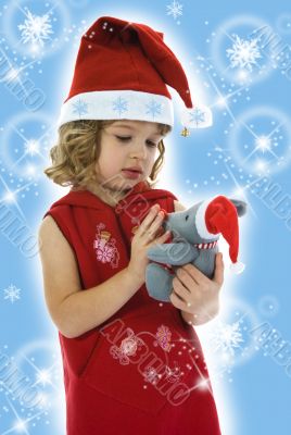 Beautiful little girl with christmas decoration