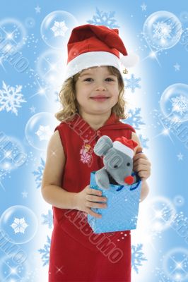 Beautiful little girl with christmas decoration