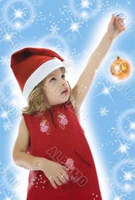 Beautiful little girl with christmas decoration