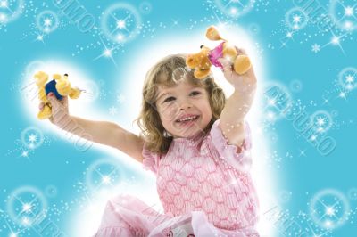 Beautiful little girl with christmas decoration